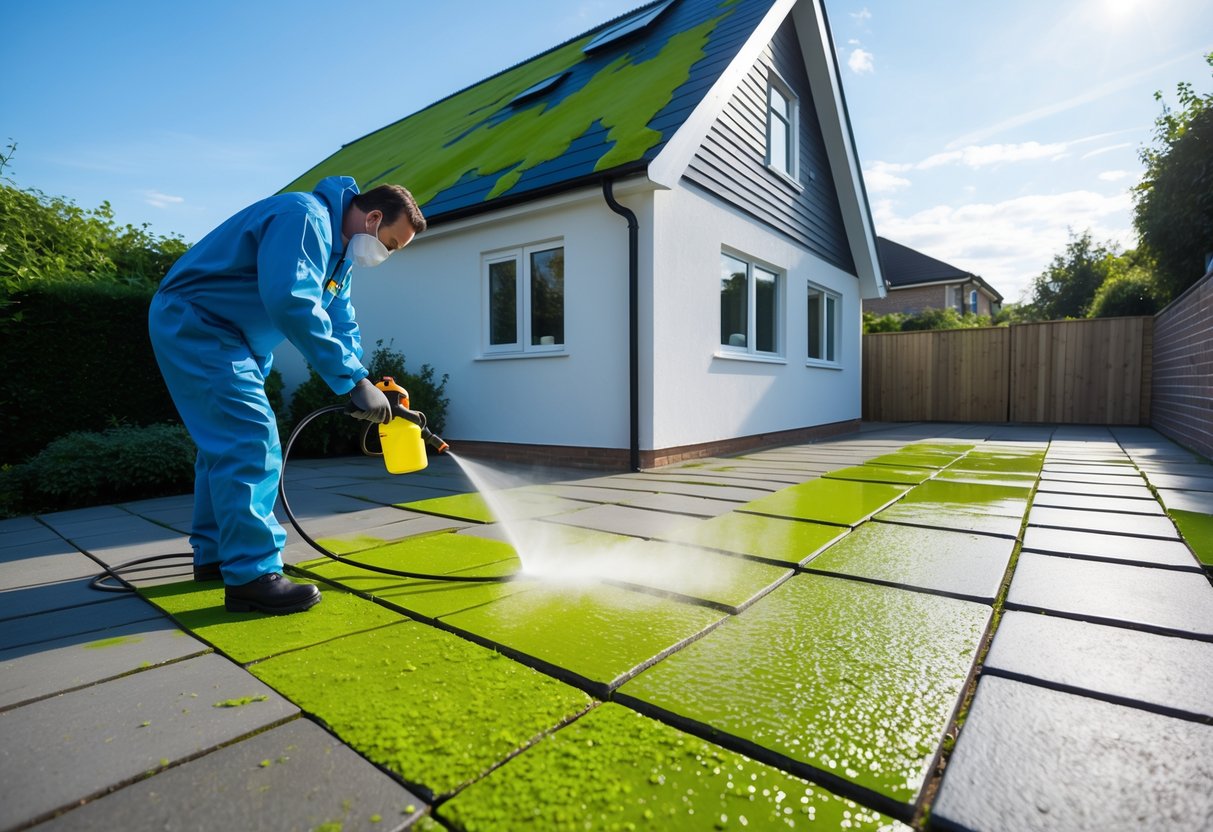 Fliser og tag med alger